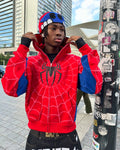 Red Spider Print Hooded